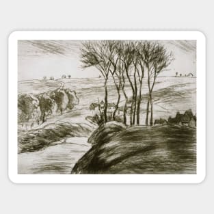 Landscape Near Osny (State II) by Camille Pissarro Sticker